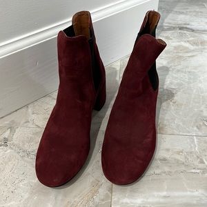 Coach 'Tia' Ankle Bootie Wine Color Suede Size 7.5
